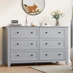 Dresser 6 Drawer Grey 54 31.5 Modern Wooden Chest Idealhouse Bedroom Wide. Fixed Price $299.99.