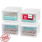 Iris Usa 17 Qt Stacking Drawer Organizer Unit, White, 4-PACK Kitchen/bedroom. Fixed Price $83.49.