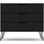 Manhattan Comfort Rockefeller 3-DRAWER Wood Dresser In Black. Fixed Price $266.74.