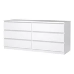 Tvilum Scottsdale Engineered Wood 6 Drawer Double Dresser White High Gloss. Fixed Price $310.99.