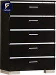 Benjara High Gloss Lacquer Coated 5 Drawer Chest With Bracket Feet Free Shipping. Fixed Price $1468.66.