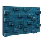 64-DRAWER Wooden Storage Box Vintage Tabletop Mount Desk Organizer Blue. Fixed Price $316.99.