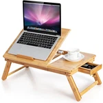 Costway Bamboo Laptop Desk Adjustable Folding Bed Tray W/drawer Heat Dissipation. Fixed Price $54.99.