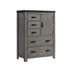 Bowery Hill Modern Solid Wood 5-DRAWER Gentleman's Chest In Gray. Fixed Price $684.99.