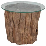 Coffee Table Round Sofa End Side Solid Wood Teak And Glass Vidaxl. Fixed Price $205.99.