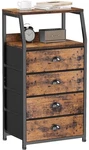 Tall 4-DRAWER Bedside Storage Table Fabric Drawers, Steel Frame, Wood Top. Fixed Price $58.31.