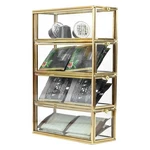 Highfree Gold Glass Coffee Pod Organizer With 4 Drawers, Clear Storage .... Fixed Price $48.14.
