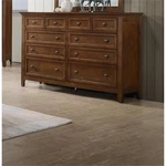 Pemberly Row Wood Transitional 10-DRAWER Dresser Tuscan Finish. Fixed Price $1079.86.