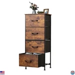 4-DRAWER Fabric Dresser Storage Tower, Organizer Unit For Bedroom, Rustic Brown. Fixed Price $62.71.