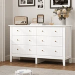 Homfa 6 White Double Dresser, Modern Wood Chest Of Drawers With Metal Han. Fixed Price $91.99.