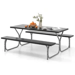 Costway 6 Feet Picnic Bench Set With Hdpe Tabletop For 8 Person-black. Fixed Price $309.48.