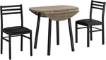 Monarch Specialties 1003 3PC Dining Table Set, Drop Leaf, Brown/black. Fixed Price $300.44.