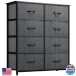 Yitahome Fabric Dresser, 8-DRAWER Tall Chest, Bedroom Storage, Grey-black. Fixed Price $74.02.