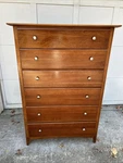 Thomasville Impressions Line Shaker Style Cherry 6 Drawer Tallboy Chest Cape Cod. Fixed Price $995.00.