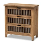 Baxton Studio Clement Medium Oak Finished 3-DRAWER Wood Spindle Chest. Fixed Price $244.99.