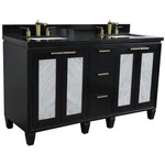 Trento Double Rectangle Sink Solid Wood Vanity Blue/black Galaxy. Fixed Price $2790.15.