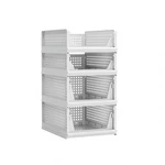 Proarea 4 Pack Stackable Plastic Storage Basket Closet Organizer Bin Foldable.... Fixed Price $72.00.