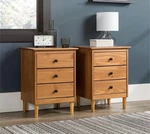 Pemberly Row Set Of 2 Engineered Wood 3-DRAWER Nightstands Oak. Fixed Price $220.00.