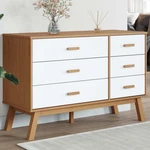 Drawer Cabinet Olden White And Brown Solid Wood Pine. Fixed Price $232.81.