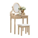 Roundhill Furniture Moniys Wood Moniya Makeup Vanity Table And Stool Set, Gold. Fixed Price $145.99.