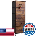 Wlive Fabric For Bedroom 5-DRAWER Tall Dressers Storage Organizer. Fixed Price $91.06.