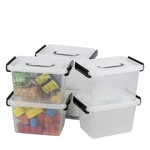 Asking Plastic Latching Box With Black Handle, Lidded Storage Bins, 6 Packs, .... Fixed Price $33.11.