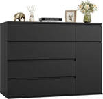 Stylish 5 Drawer Black Dresser With Storage Chest Tv Functionality. Fixed Price $266.99.