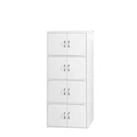 Hodedah Bookcase 4-SHELF White Wood 54" Tall Double Doors Storage Organizer. Fixed Price $118.44.