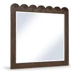 Meridian Furniture Scallop Brown Oak Veneer Mirror. Fixed Price $327.47.