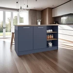 Tuhome Ginger Kitchen Island Three Open Shelves Two Cabinets Doors Multicolor. Fixed Price $469.25.