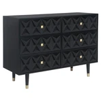 Riverbay Furniture Six Drawer Wood Geo Texture Dresser In Black. Fixed Price $622.99.