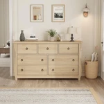Natural 7 Dresser Storage Cabinet, 54" Wooden Chest Of Drawers For Home. Fixed Price $167.99.