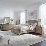Liberty Furniture Avalon King Panel Storage Bed Dresser & Mirror Chest Ns. Fixed Price $3569.99.