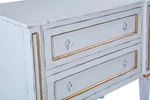 Antique White Selena Chest With Gold Accents. Fixed Price $1809.00.