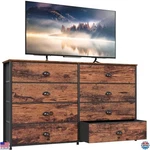 Wide 8-DRAWER Dresser For Bedroom, Stand 55" Tv, Rustic Brown Storage. Fixed Price $172.47.