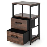 Topbuy 1PC/2PCS Nightstand With Drawers Retro Bedside Table Storage Sofa. Fixed Price $70.99.
