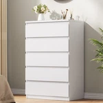 Organize Your Bedroom Efficiently - White 5 Drawer Dresser 23.7. Fixed Price $179.99.