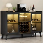 Loomie Wine Bar Cabinet With Led Light, Home Coffee Rack And. Fixed Price $200.00.