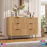 Garveehome Natural 6 Drawer Dresser For Bedroom Fluted 47.2 In Wide Modern. Fixed Price $303.98.