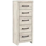 Bowery Hill Modern Engineered Wood Narrow 5 Drawer Chest Whitewash. Fixed Price $462.34.