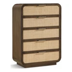 Meridian Furniture Windsor Brown Solid Wood And Natural Cane Chest. Fixed Price $1123.03.