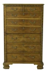 F33135EC: Mount Airy Chippendale Mahogany Fall Front Wardrobe Chest. Fixed Price $1195.00.