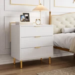 Garveehome White Dresser Modern 3 Drawer For Bedroom Gold Handle. Fixed Price $174.80.