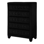 Pemberly Row Crystal Tufted Chest Finished With Velvet Fabric / Wood Black. Fixed Price $706.92.