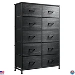 Tall Black Dresser With 10 Drawers, Storage Organizer For Bedroom & Living. Fixed Price $125.43.