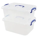 Asking 8 Clear Storage Latch With Handle, 2-PACK Plastic Boxes. Fixed Price $32.32.