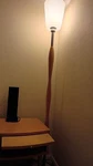 Light Wood Bedroom Set: Nightstand, 6-DRAWER Chest, Silver Floor Lamp. Fixed Price $75.00.