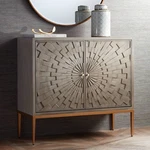 55 Downing Street Sunburst 39 1/2" Wide 2-DOOR Gray Wood Accent Chest. Fixed Price $699.95.