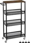 Mooace Slim Storage Cart, 4 Tier Rolling Kitchen Shelving Unit On Wheels Mobile. Fixed Price $41.84.