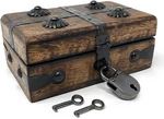 Nautical Cove Treasure Chest Wooden Box With Antique Iron Lock And Skeleton Key. Fixed Price $18.99.